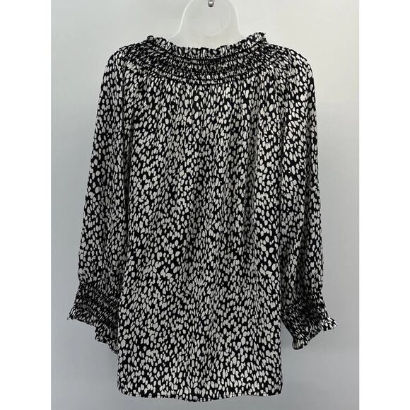 Talbots Black and White Plus Sized Blouse - Picture 4 of 7